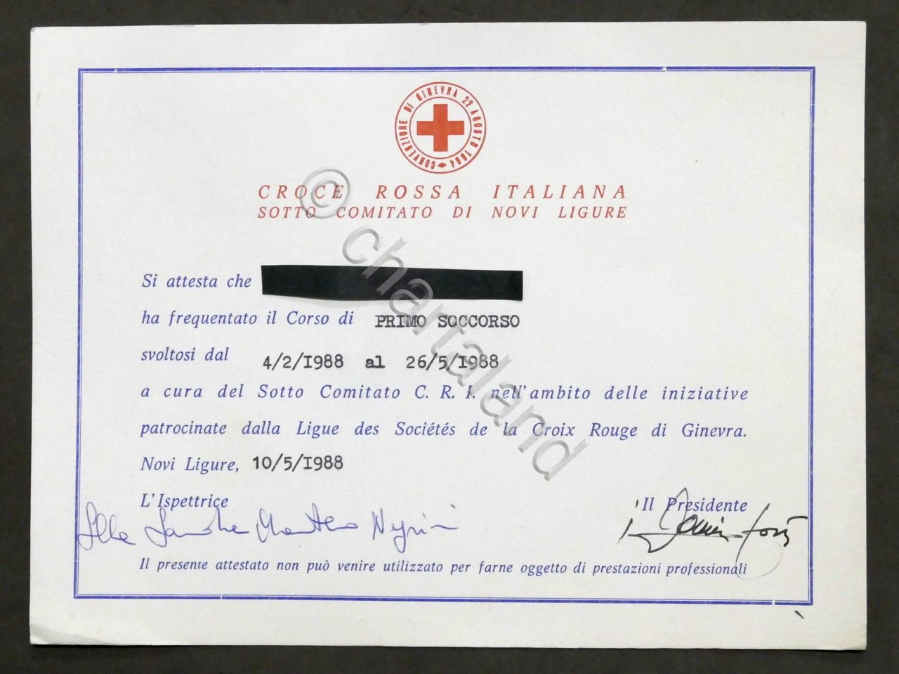 Croce Rossa Italiana - Attestato di frequenza Corso di primo …