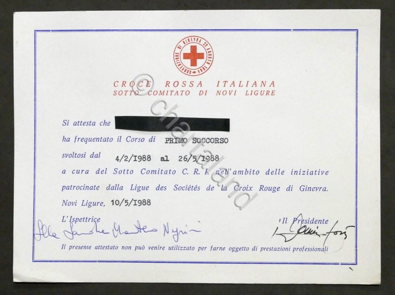 Croce Rossa Italiana - Attestato di frequenza Corso di primo … | Immagine Gallery 1