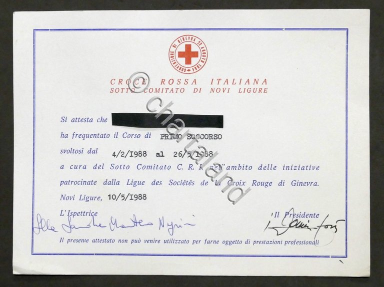 Croce Rossa Italiana - Attestato di frequenza Corso di primo …