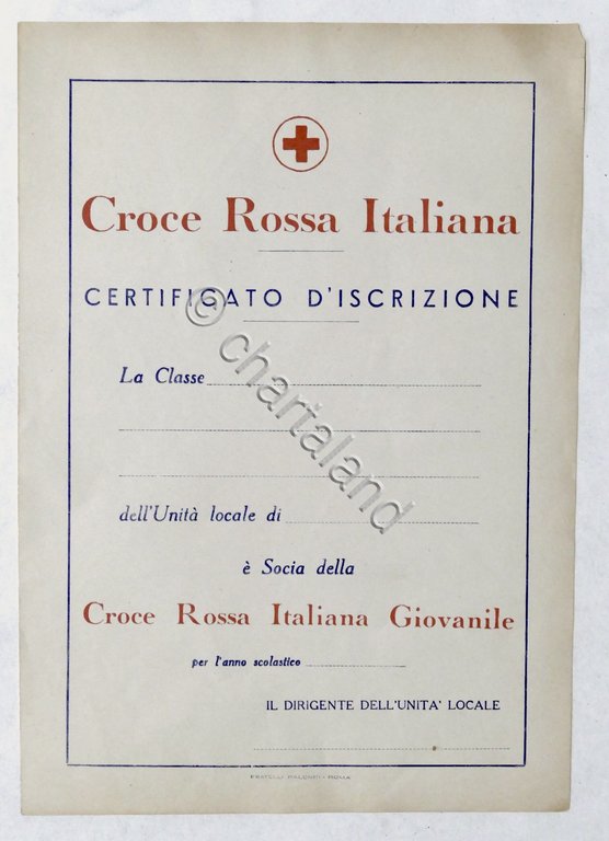 Croce Rossa Italiana - Certificato d'Iscrizione da compilare - anni …