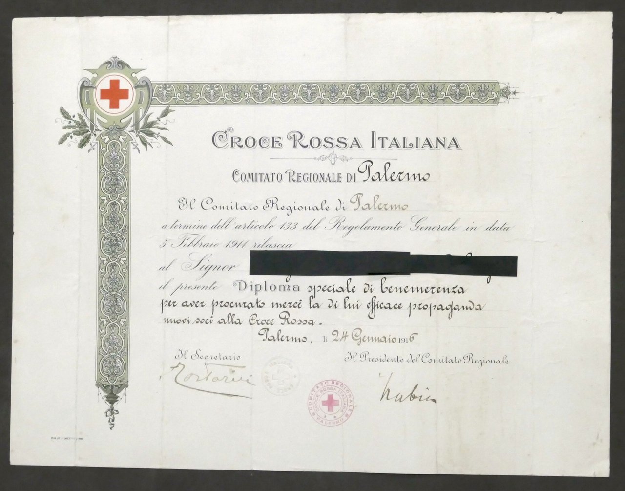 Croce Rossa Italiana - Comitato di Palermo - Diploma di …