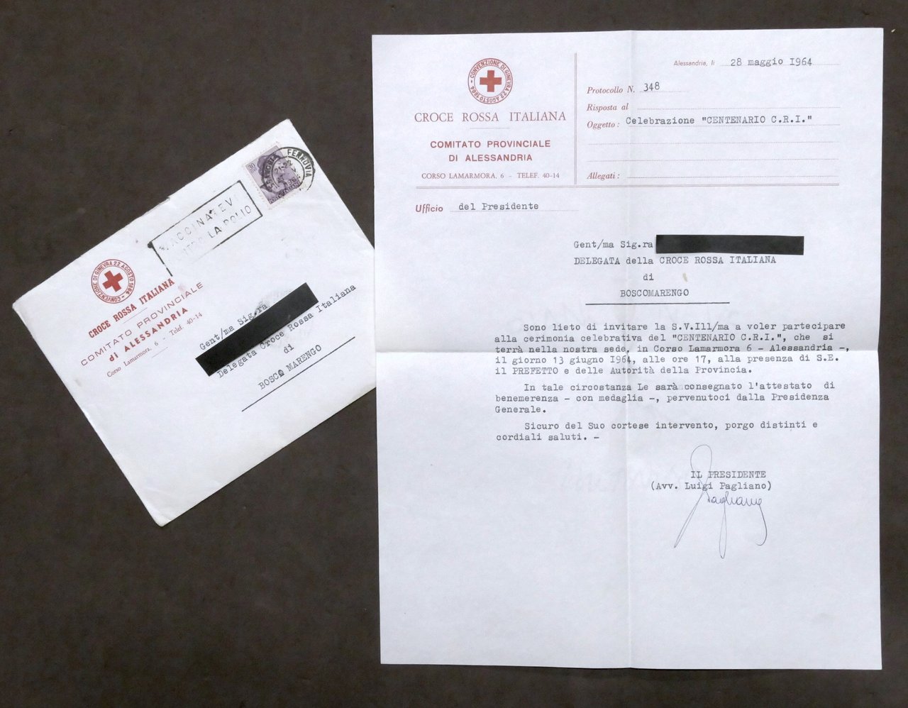 Croce Rossa Italiana - Lettera invito Celebrazione Centenario C.R.I. - …