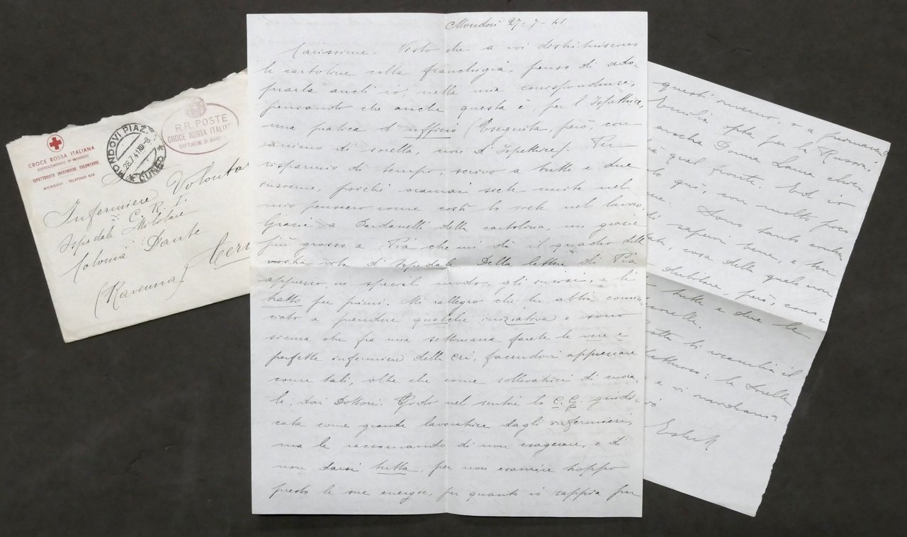 Croce Rossa Italiana Lettera infermiere volontarie Ospedale Militare Cervia 1941