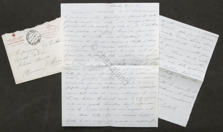 Croce Rossa Italiana Lettera infermiere volontarie Ospedale Militare Cervia 1941