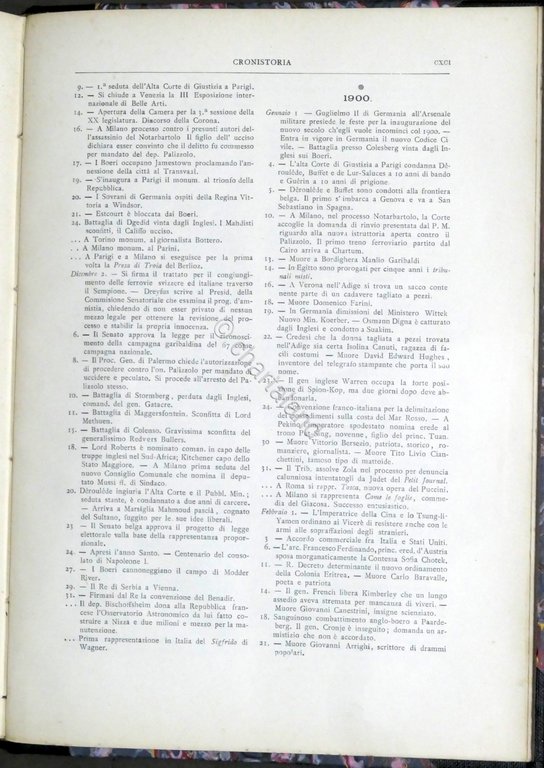 Cronistoria degli avvenimenti e delle scoperte - 1910 ca. Vallardi