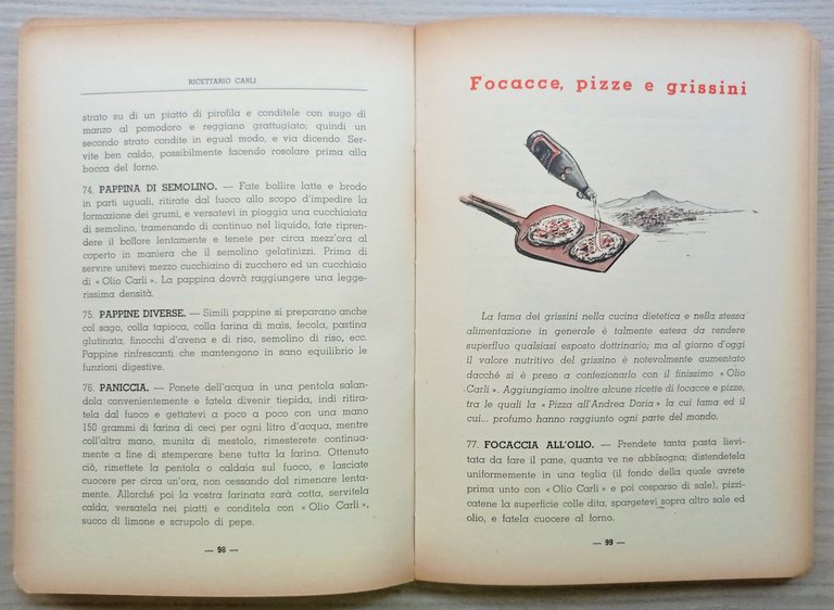 Cucina - A. Pettini - Ricettario Carli - ed. 1959