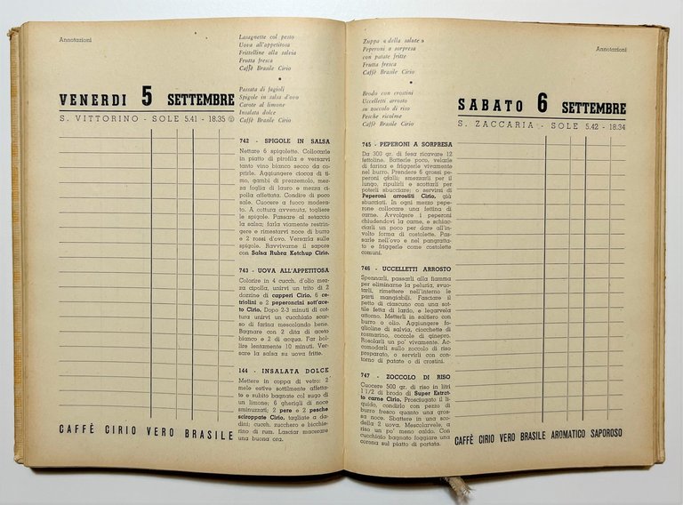 Cucina - Agenda Ricettario - Cirio per la Casa 1941 … | Immagine Gallery 2