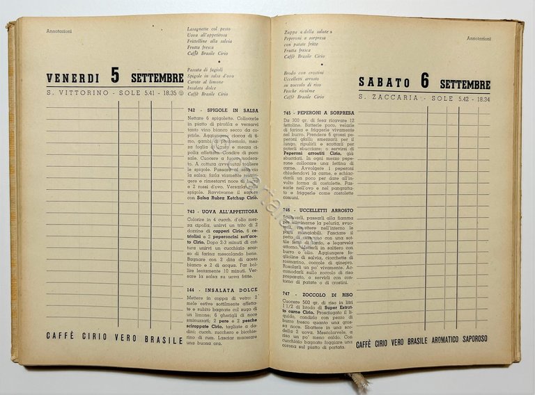 Cucina - Agenda Ricettario - Cirio per la Casa 1941 … | Immagine Gallery 5