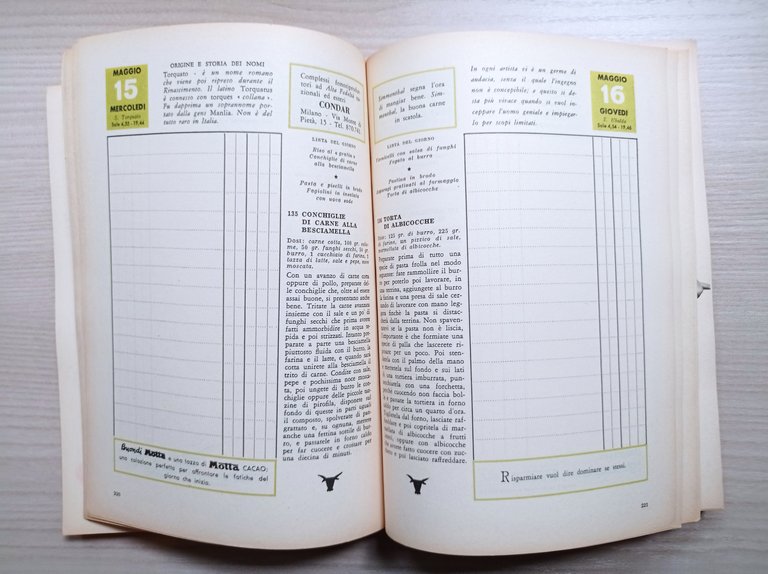 Cucina Ricettario - Libro di Casa - 1957