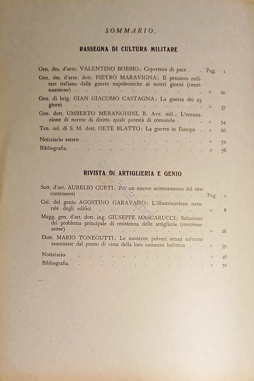 Cultura Militare - Rivista di Artiglieria e Genio N. 1 …