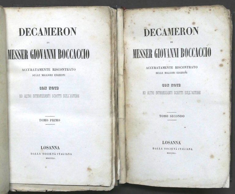 Decameron di messer Giovanni Boccaccio - Opera completa - 1851