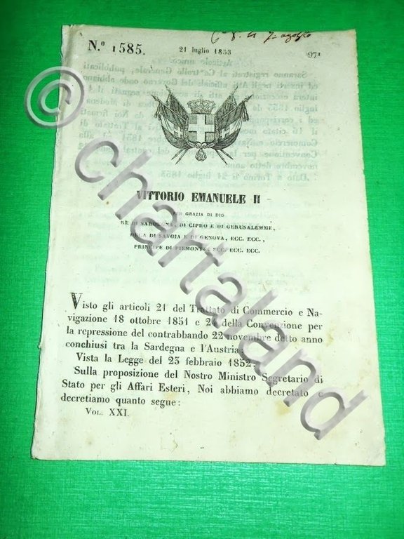 Decreti Regno Sardegna Torino - Duca di Modena e il …
