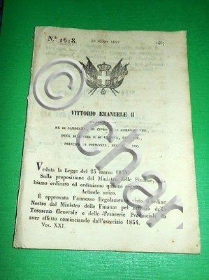 Decreti Regno Sardegna Torino Regolamento x il Servizio delle Tesorerie …