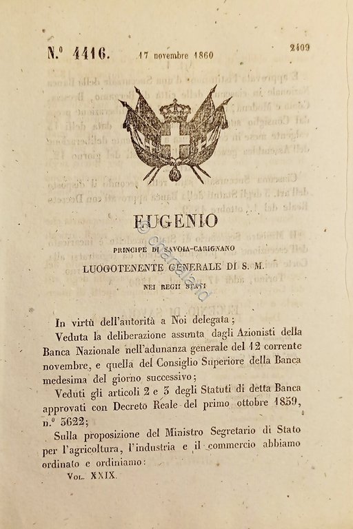 Decreto Eugenio - Banca Nazionale di Bergamo, Brescia, Como e …