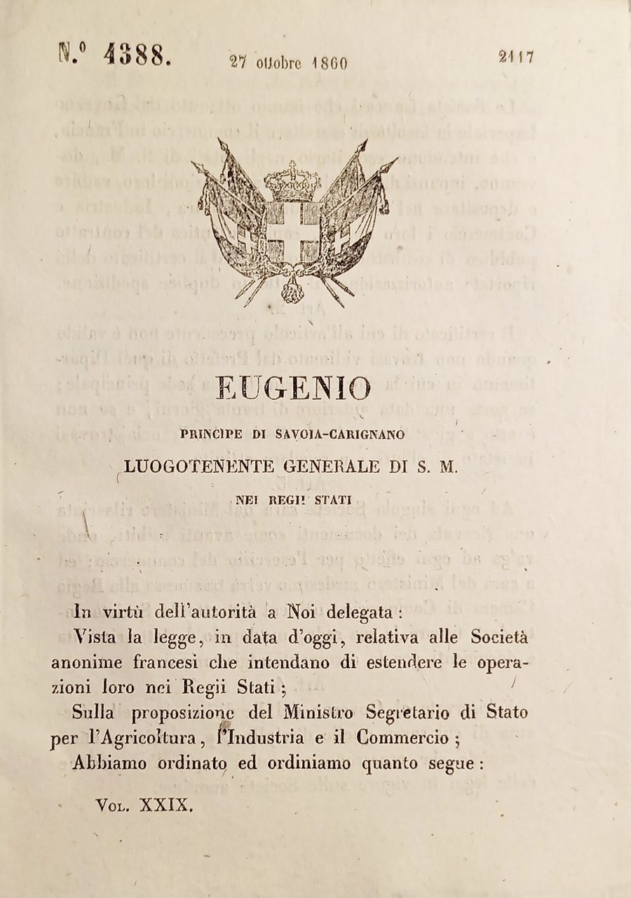 Decreto Eugenio - Le Società Francesi negli Stati di S. …