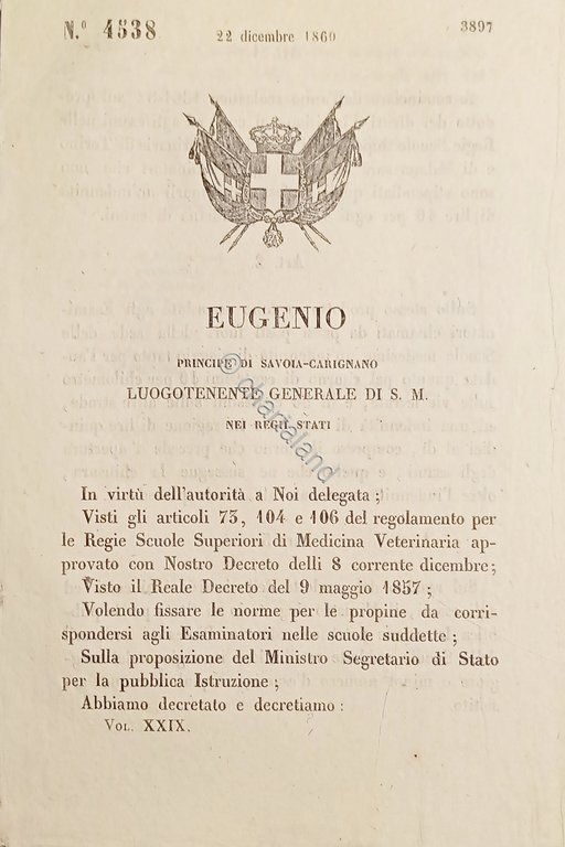 Decreto Eugenio - Scuole superiori di Medicina Veterinaria di Torino …