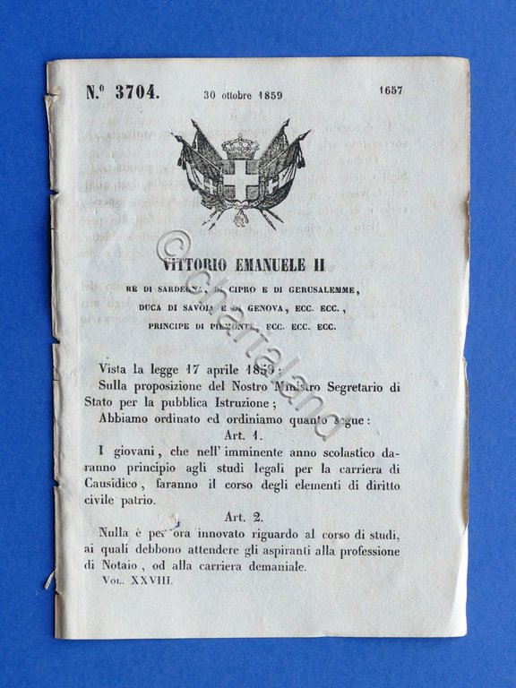 Decreto Regno di Sardegna - Variazioni studi legali carriera Causidico … | Immagine Gallery 2