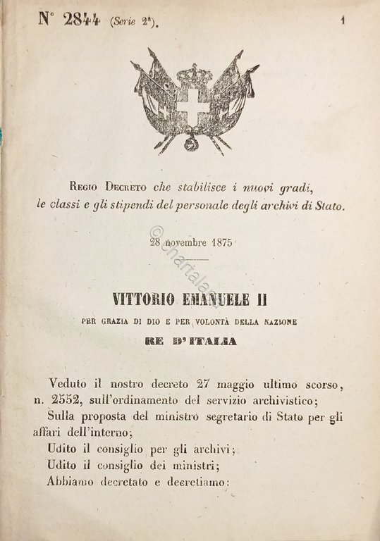 Decreto Regno Italia Nuovo gradi classi stipendi personale archivi di … | Immagine Gallery 1