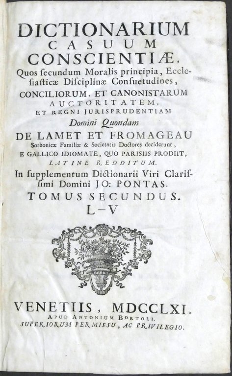 Dictionarium casuum conscientiae - Opera completa - ed. 1761 | Immagine Gallery 7