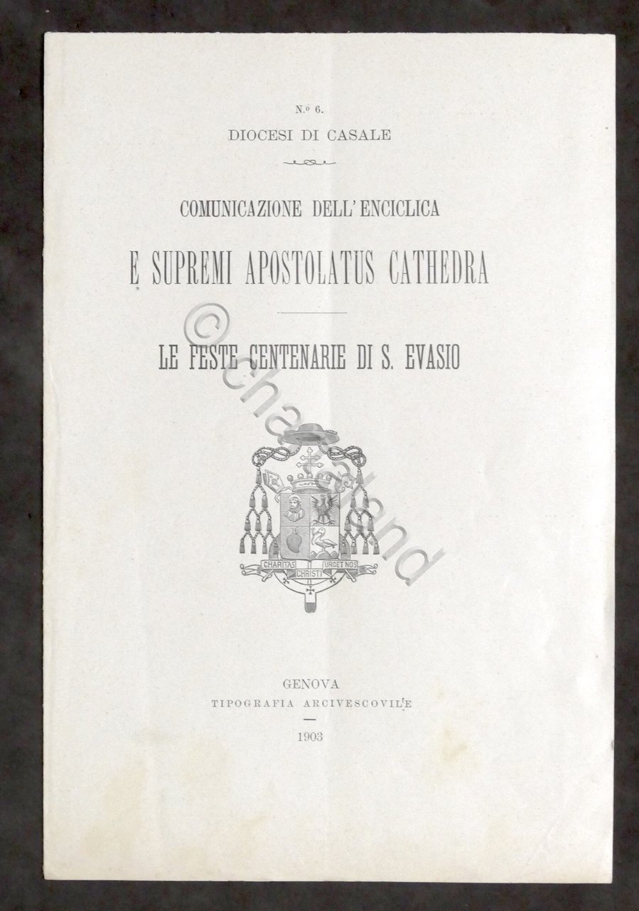Diocesi di Casale Enciclica e Supremi Apostolatus Cathedra Feste S. …