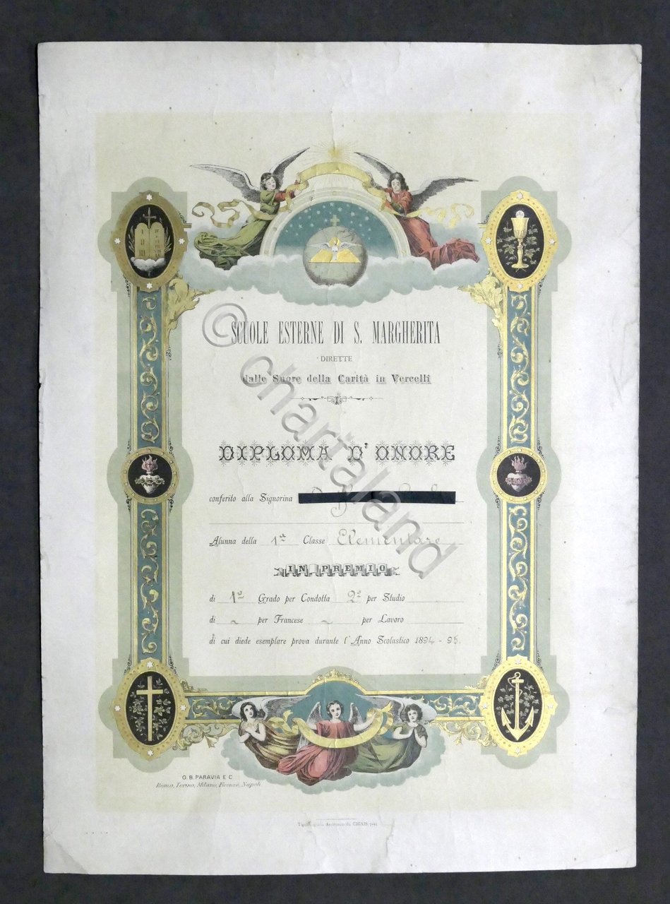 Diploma d'Onore Scuole Esterne di S. Margherita 1^ Elementare - … | Immagine principale
