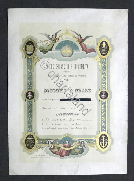 Diploma d'Onore Scuole Esterne di S. Margherita 1^ Elementare - … | Immagine Gallery 2