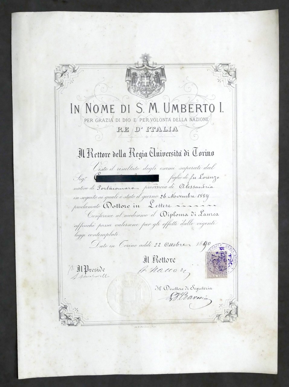 Diploma di Laurea in Lettere - Regia Università di Torino …