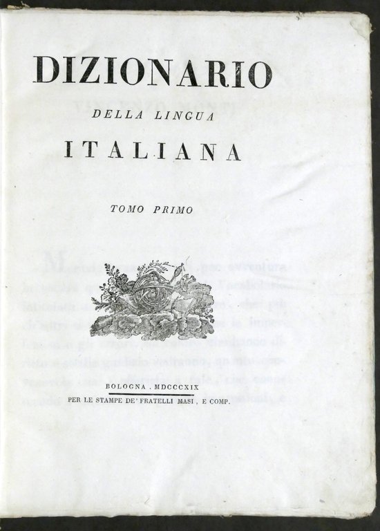 Dizionario della lingua italiana - ed. 1819 / 1826 Fratelli …