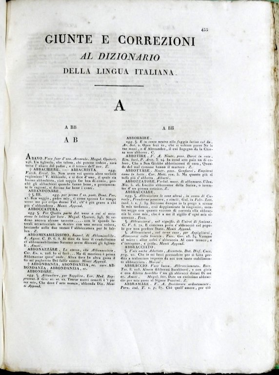 Dizionario della lingua italiana - ed. 1819 / 1826 Fratelli …