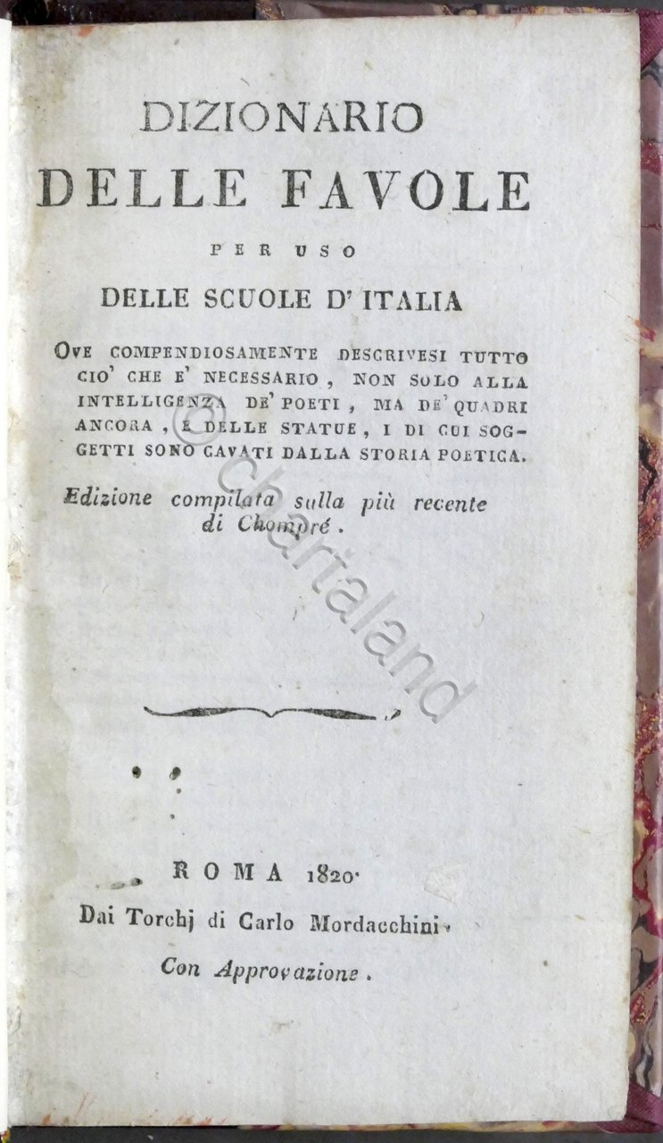 Dizionario delle favole per uso delle scuole d'Italia - ed. … | Immagine principale
