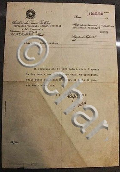 Documento autografo ministro Lavori Pubblici Umberto Tupini 1949 | Immagine Gallery 2