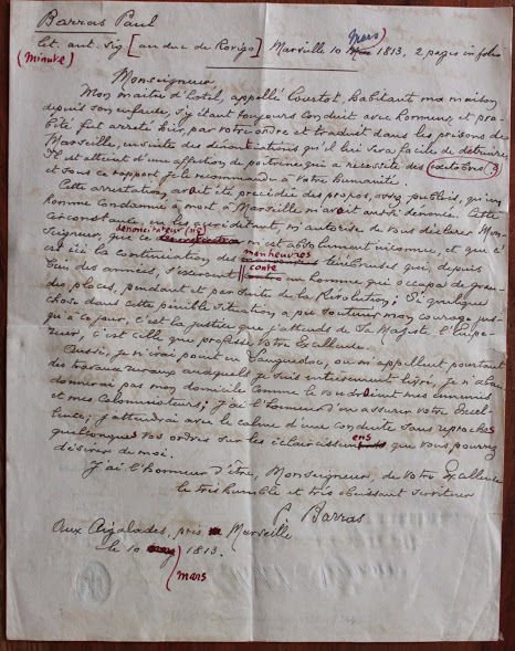 Documento bozza e manoscritto con Autografo Paul François J. Nicolas … | Immagine principale