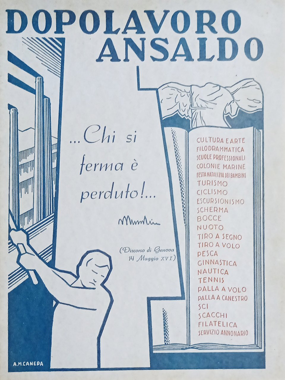 Dopolavoro Ansaldo - Relazione del direttorio sull'attività svolta nel 1937