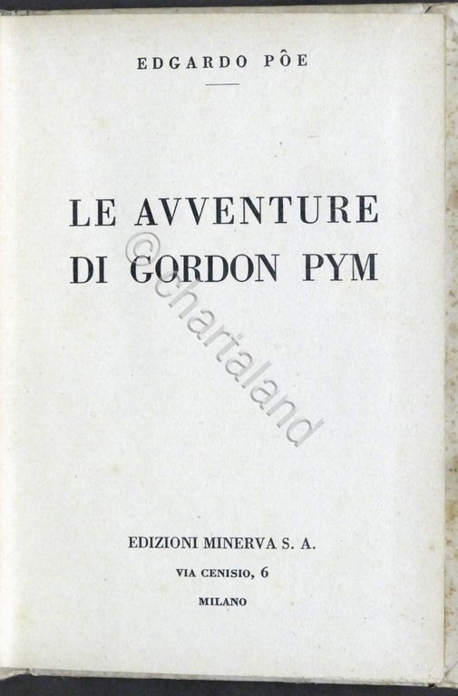 Edgardo Poe - Le avventure di Gordon Pym - ed. …