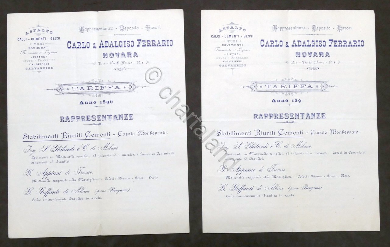 Edilizia - 2 Listini prezzi Carlo & Adalgiso Ferrari - …