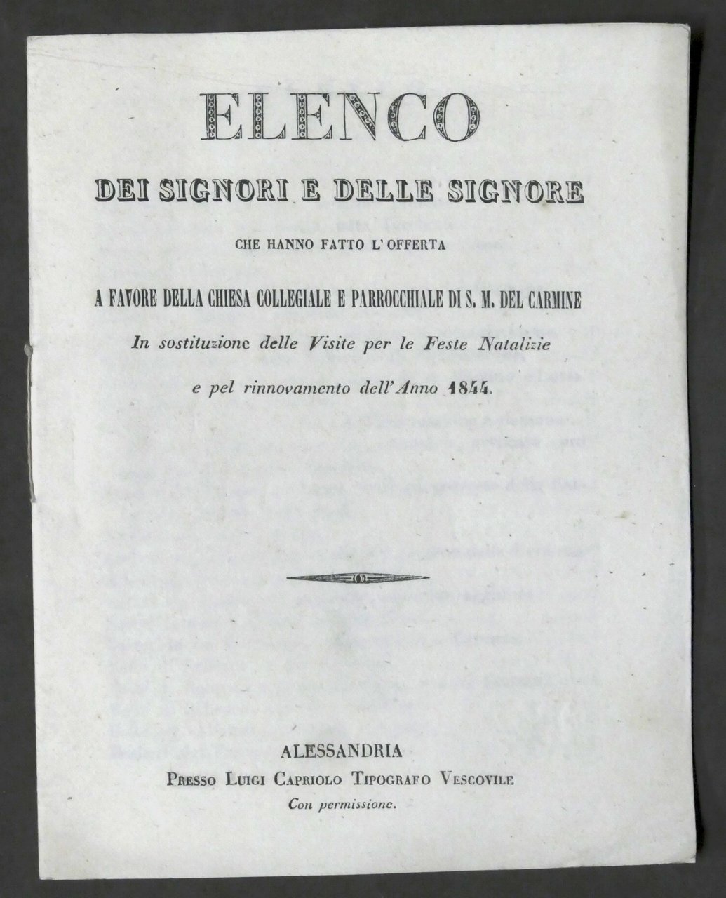 Elenco donatori offerta Chiesa di S. M. del Carmine - …