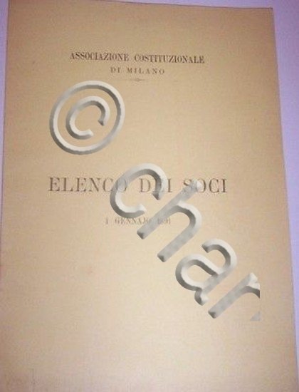 Elenco Soci dell'Associazione Costituzionale di Milano 1891