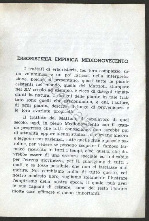 Erboristeria Empirica Medionovecento - Edizioni Rare Ferraris - Alessandria 1956