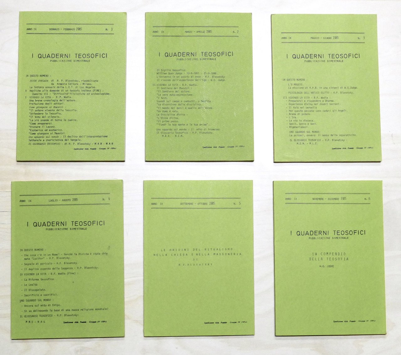 Esoterismo - I quaderni teosofici - Anno IX completo - …