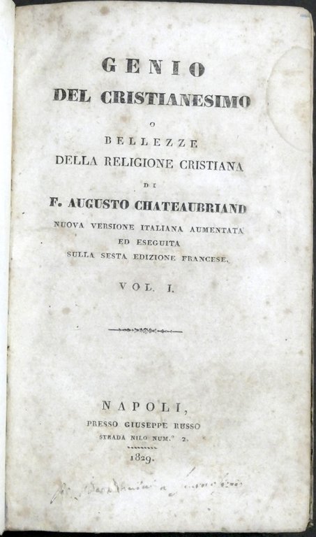 F.A. Chateaubriand - Genio del Cristianesimo - Opera completa - …