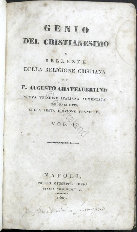 F.A. Chateaubriand - Genio del Cristianesimo - Opera completa - …