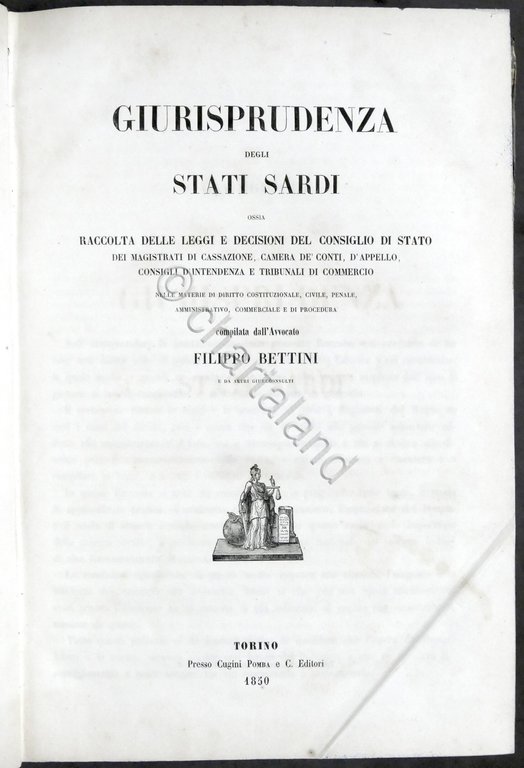 F. Bettini - Giurisprudenza degli Stati Sardi - Vol. 1 …