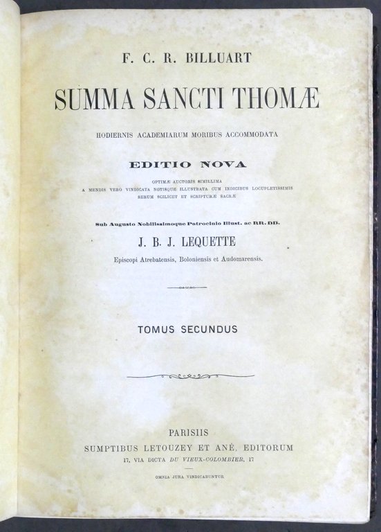 F.C.R. Billuart - Summa Sancti Thomae - Opera completa - … | Immagine Gallery 2
