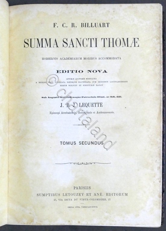 F.C.R. Billuart - Summa Sancti Thomae - Opera completa - … | Immagine Gallery 6