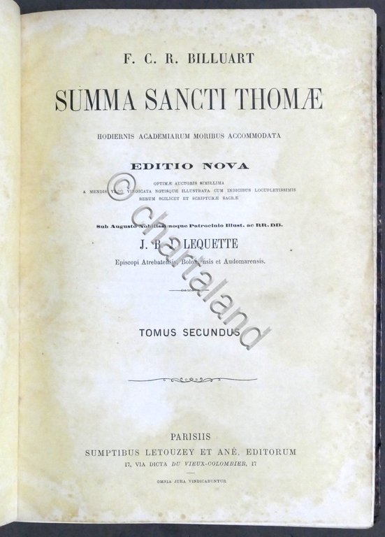 F.C.R. Billuart - Summa Sancti Thomae - Opera completa - … | Immagine Gallery 7