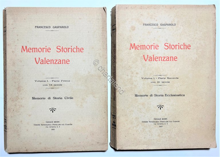 F. Gasparolo - Memorie Storiche Valenzane - Vol. I due … | Immagine Gallery 2
