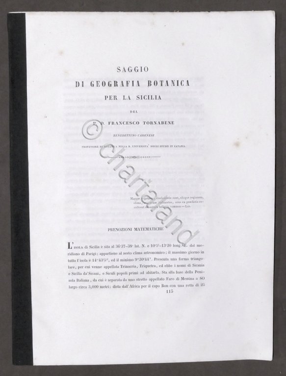 F. Tornabene - Saggio di Geografia Botanica per la Sicilia …