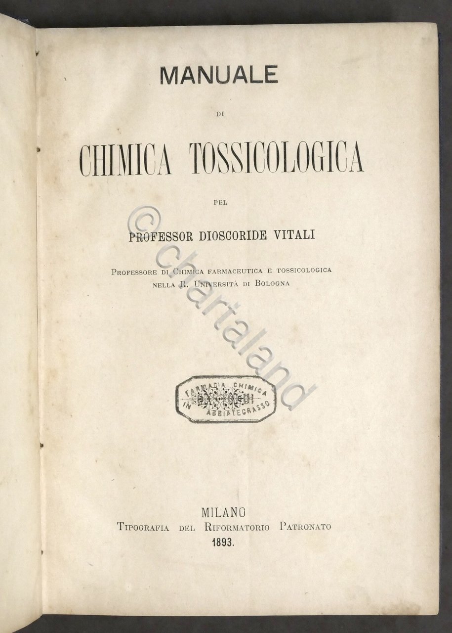 Farmaceutica - D. Vitali - Manuale di chimica tossicologica - …