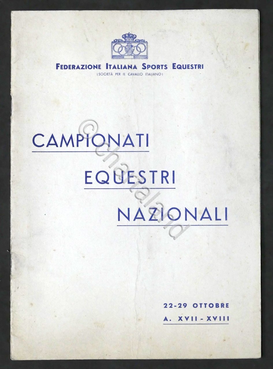 Federazione Sports Equestri - Campionati Equestri Nazionali - Programma - …