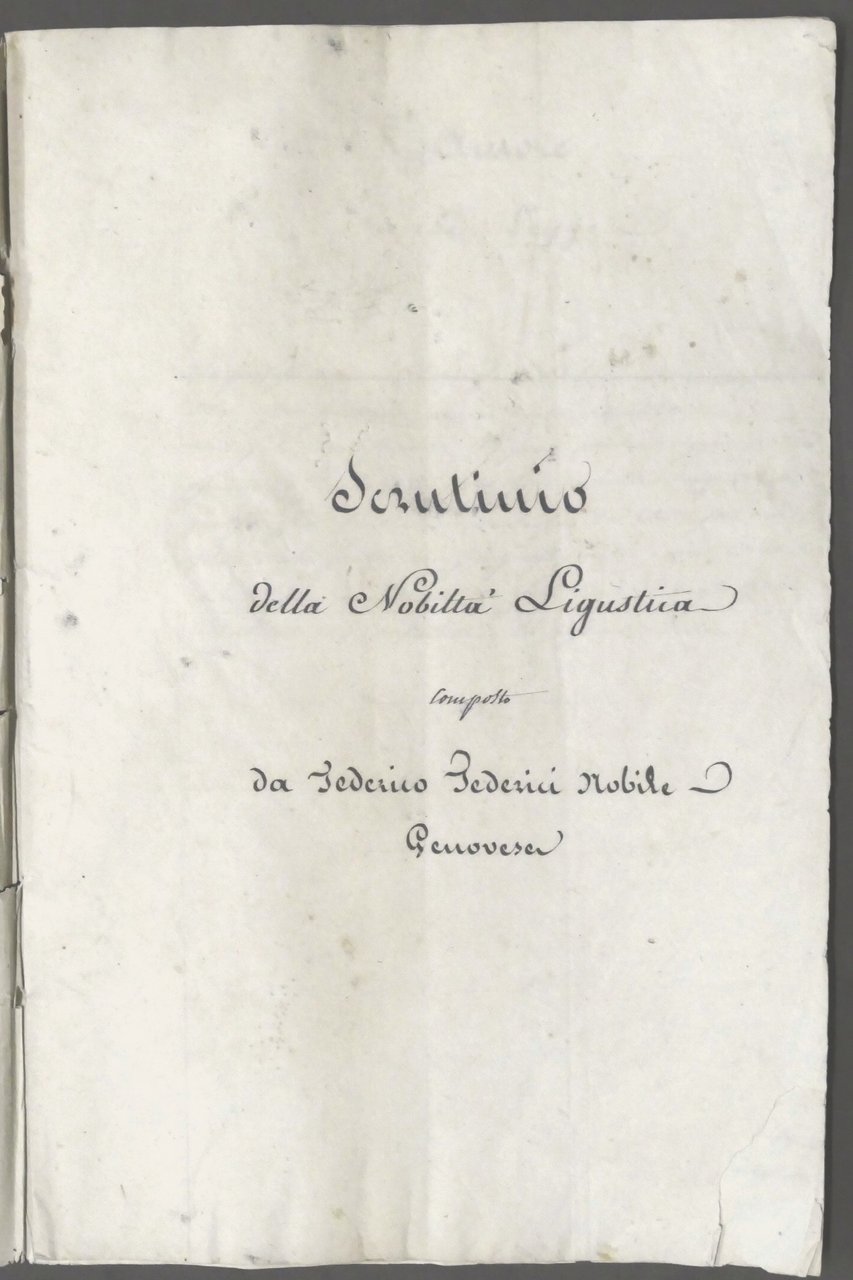 Federici - Notizie storiche Nobiltà Ligustica / Ligure - Manoscritto … | Immagine principale
